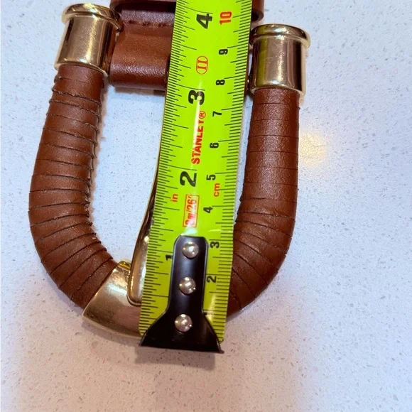 ANTONIO MELANI Brown and Gold Leather “Thick” Belt - Picture 13 of 14